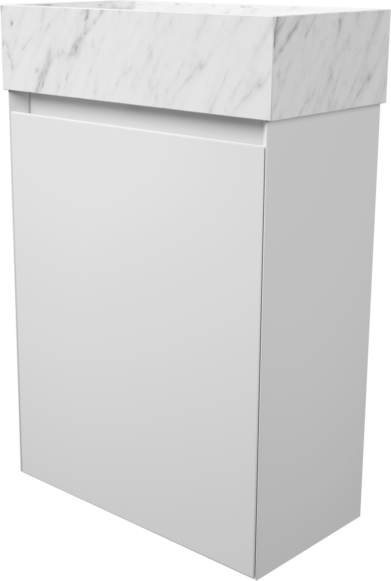 Balmani Mitra meuble wc suspendu 42 x 21 cm blanc mat avec Dama lavabo en marbre Carrara