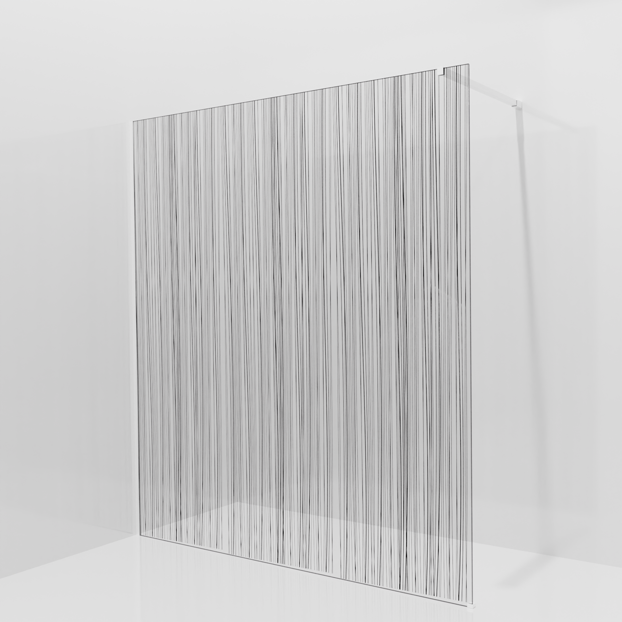 Balmani Modular inloopdouche: 180 x 200 cm, Mikado met coating, Mat witte profielen