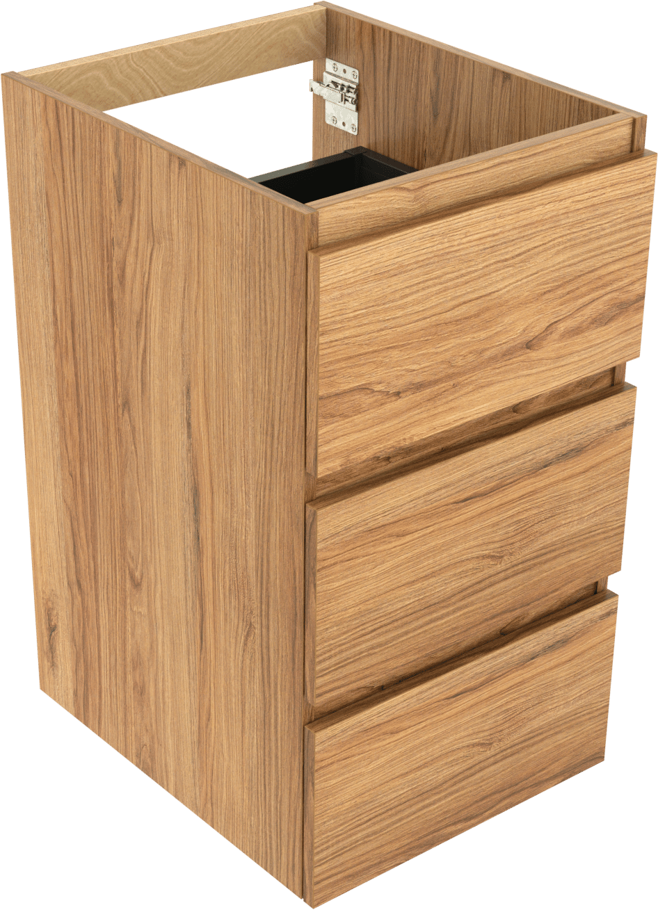 Balmani Lucida meuble sous-vasque a poser 45 x 55 cm teck 3 tiroirs