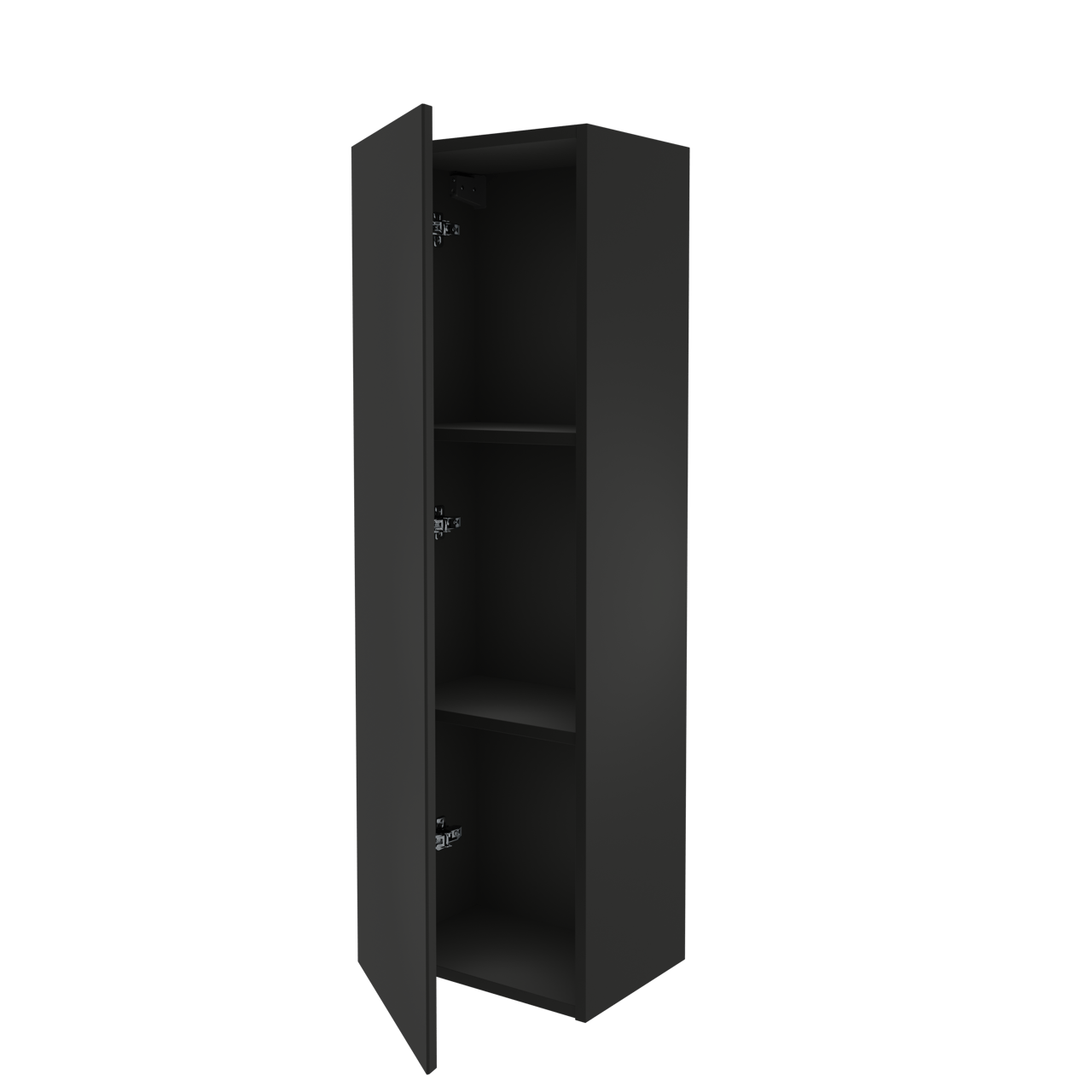 Storke Edge Badhochschrank: Hängend, Schwarz Matt, 40 x 30 x 125 cm