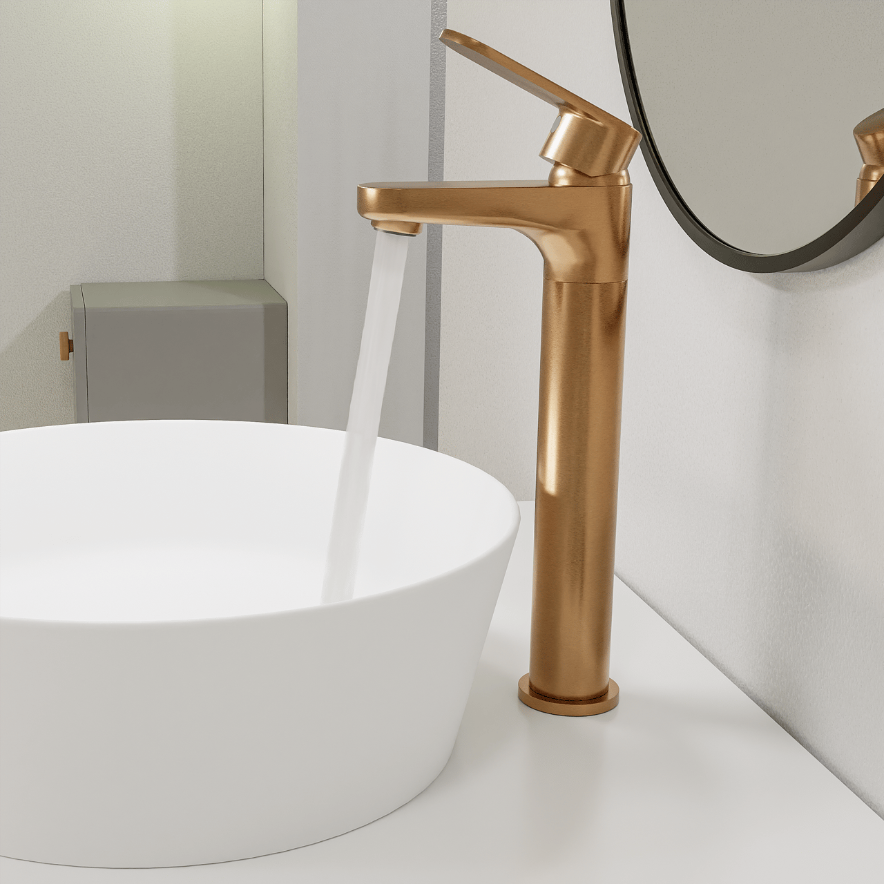 Linie Astor wastafelkraan verhoogd Brushed Rosegold