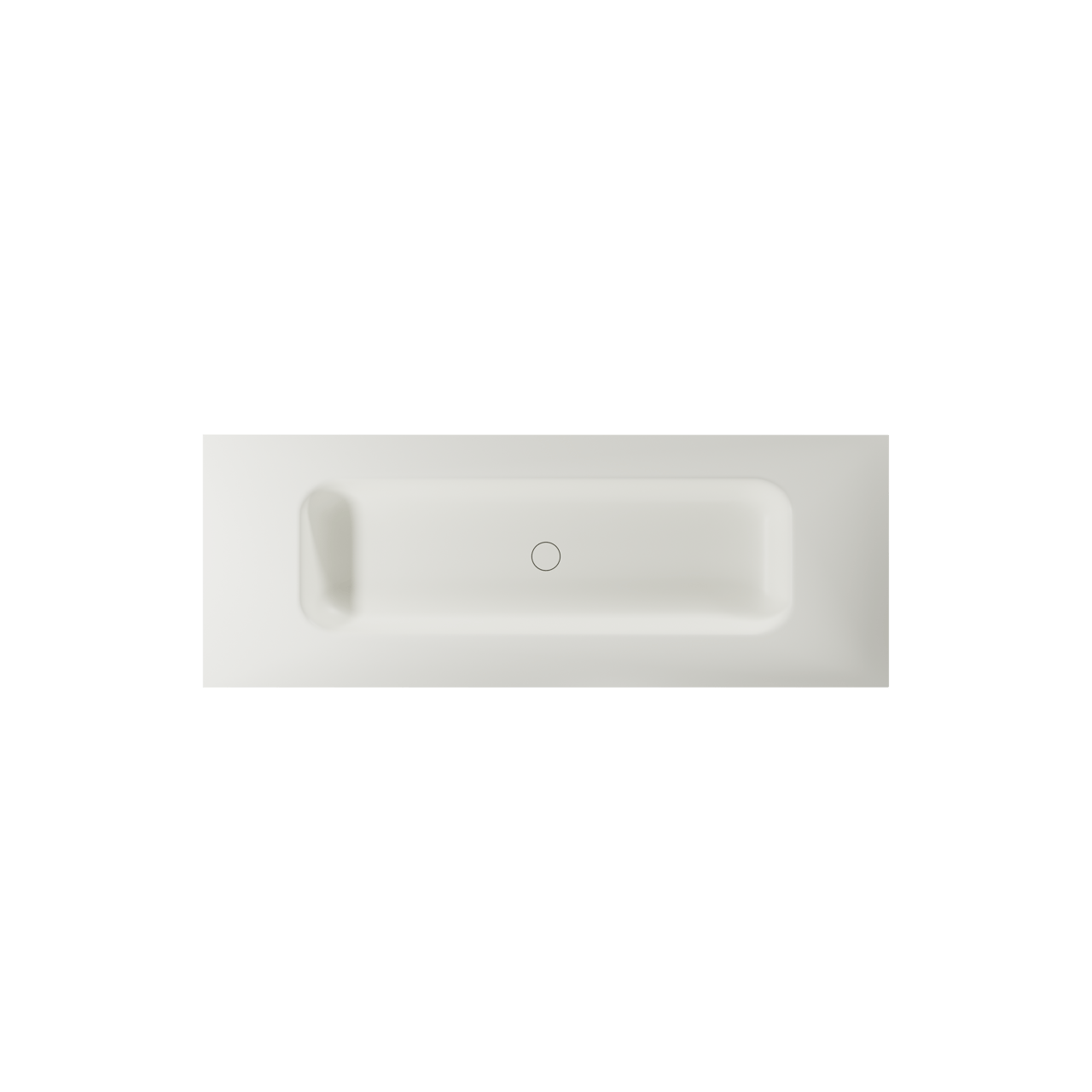 Balmani Arcato lavabo simple pour 2 trous de robinet Solid Surface mat 150 x 55 cm, crépine non incluse
