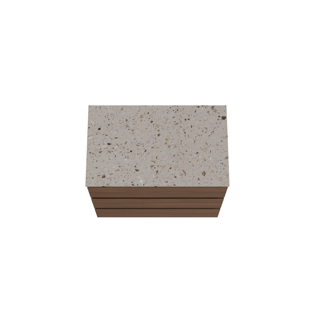 Balmani Lucida meuble salle de bains à poser 90 x 55 cm noyer américain avec Stretto tablette simple en terrazzo greige terrazzo
