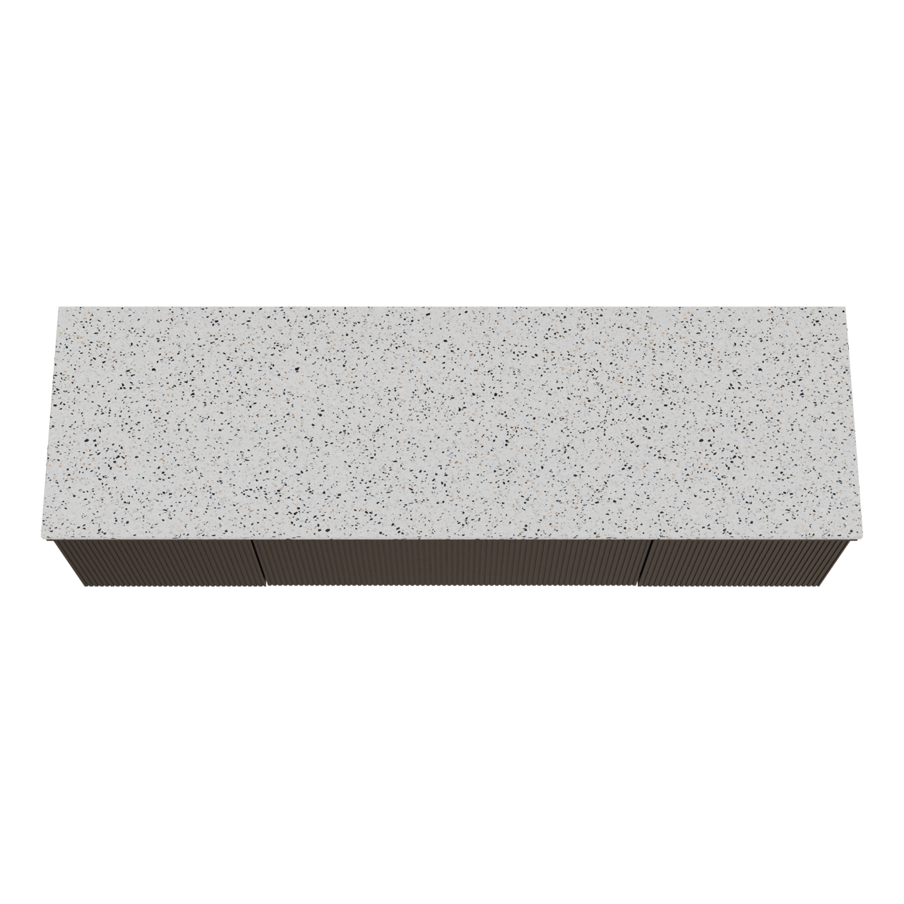 Balmani Forma meuble salle de bains suspendu 180 x 55 cm chêne noir avec Stretto tablette simple ou double en blanc/noir mat terrazzo, Nervure droite symétrique verticale