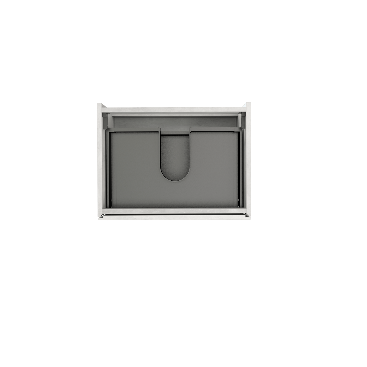 Storke Edge hängender Bad-Unterschrank, 60 x 46 cm, Beton silbergrau, 2 Schubladen