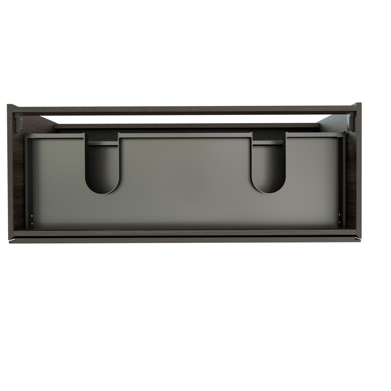 Storke Edge staande wastafelonderkast 120 x 46 cm donkere eik 3 lades 2 sifonuitsparingen