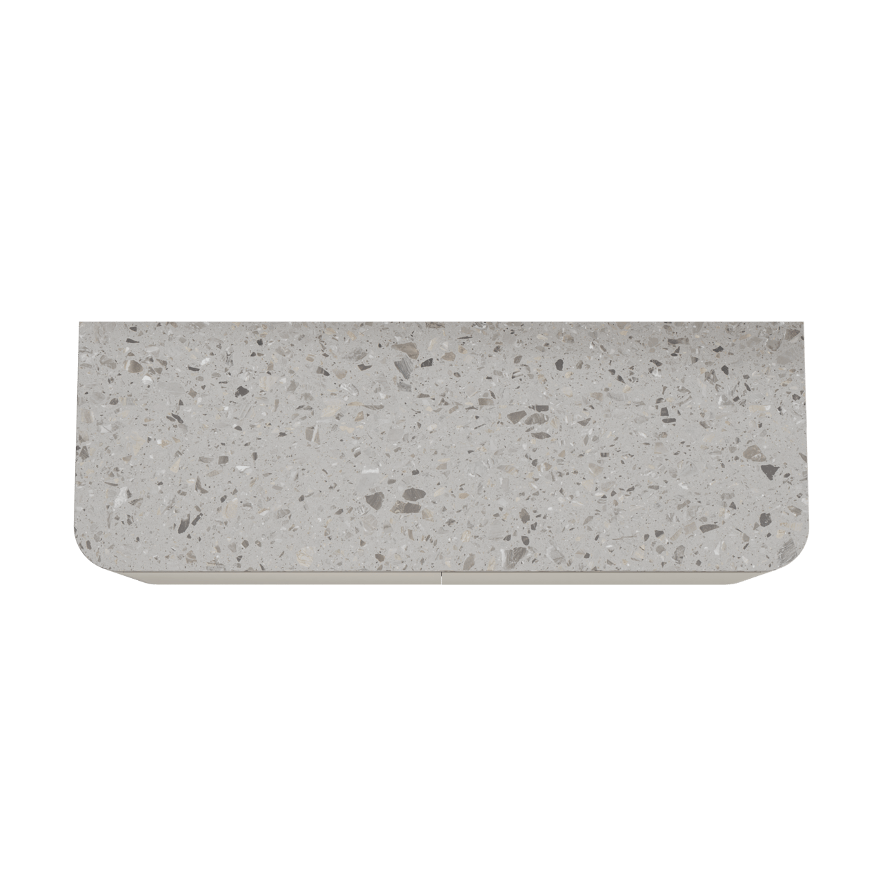 Balmani Moon zwevend badkamermeubel 160 x 55 cm zijdegrijs met Moon enkel of dubbel tablet in terrazzo greige terrazzo