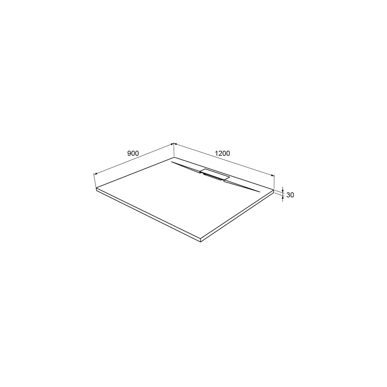 Balmani Juno douchebak 120 x 90 cm composietmarmer grafietgrijs leisteenstructuur
