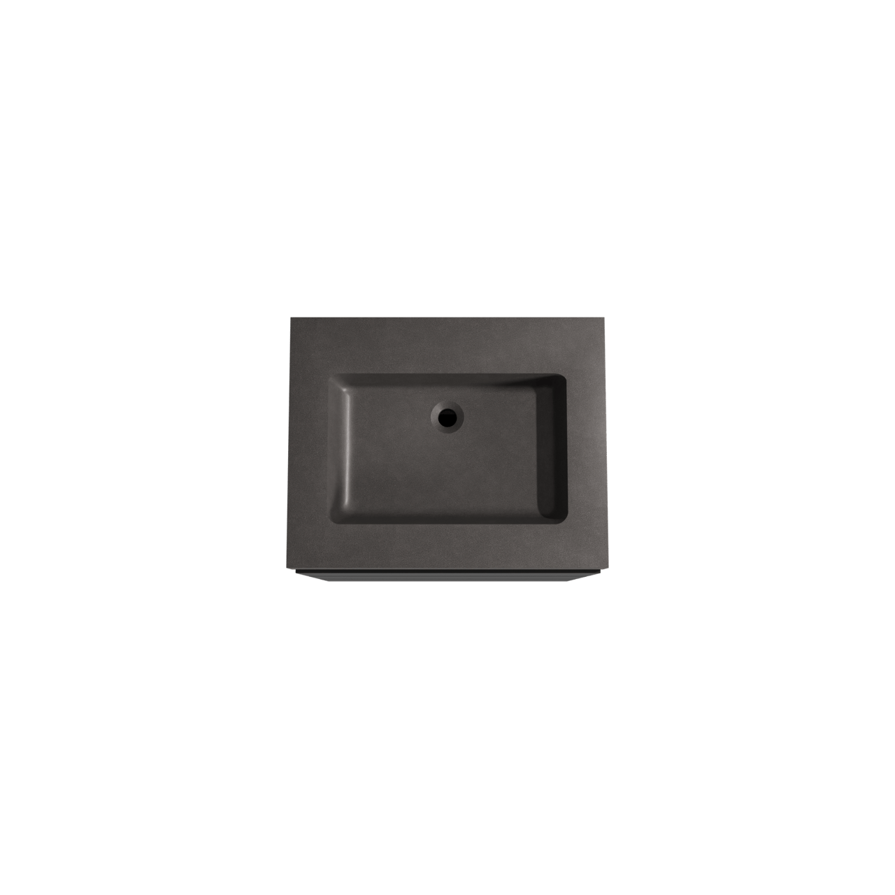 Storke Edge staand badkamermeubel 65 x 52 cm mat zwart met Scuro High enkele wastafel in kwarts mat zwart