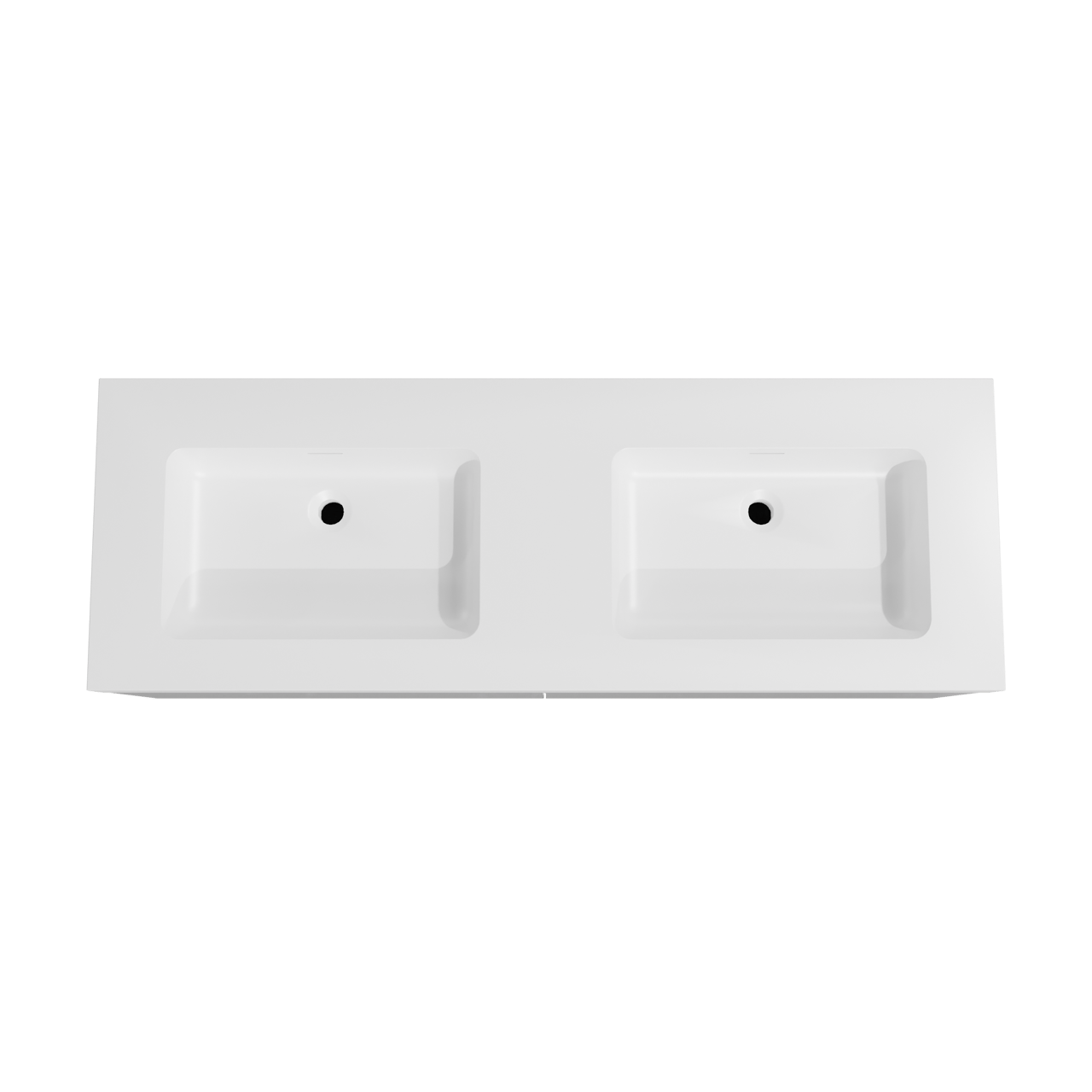 Storke Edge zwevend badmeubel 150 x 52 cm hoogglans wit met Mata High dubbele wastafel in solid surface mat wit
