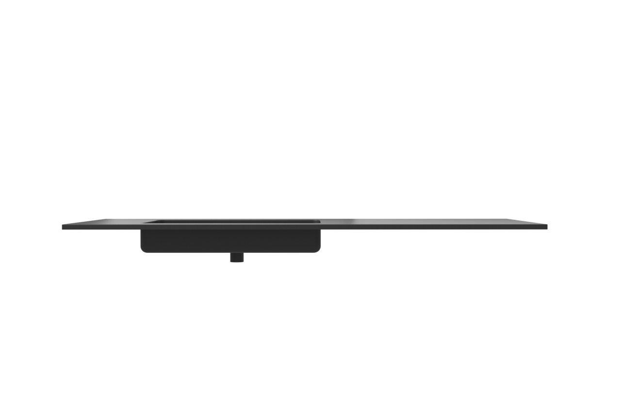 Storke Scuro Waschtisch, links, Quarz matt, 140 x 52 cm, Schrankkombination 45 cm