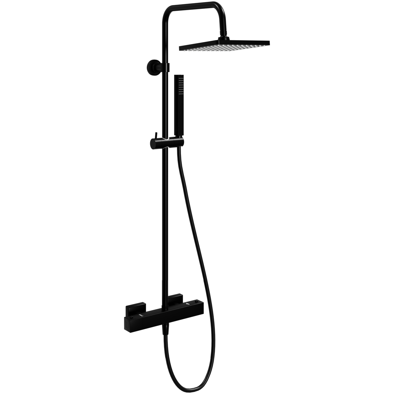 Linie Mavin 200 Duschsystem mit Thermostat-Armatur Schwarz Matt