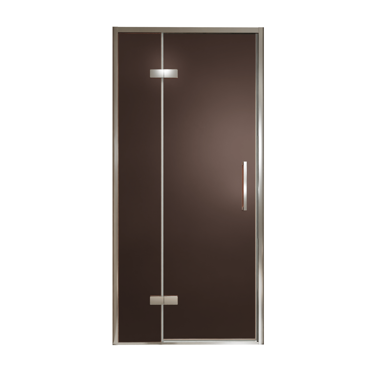 Balmani Senses Design douche draaideur links 100 cm x 210 cm Brons glas, Chroom profielen, met coating