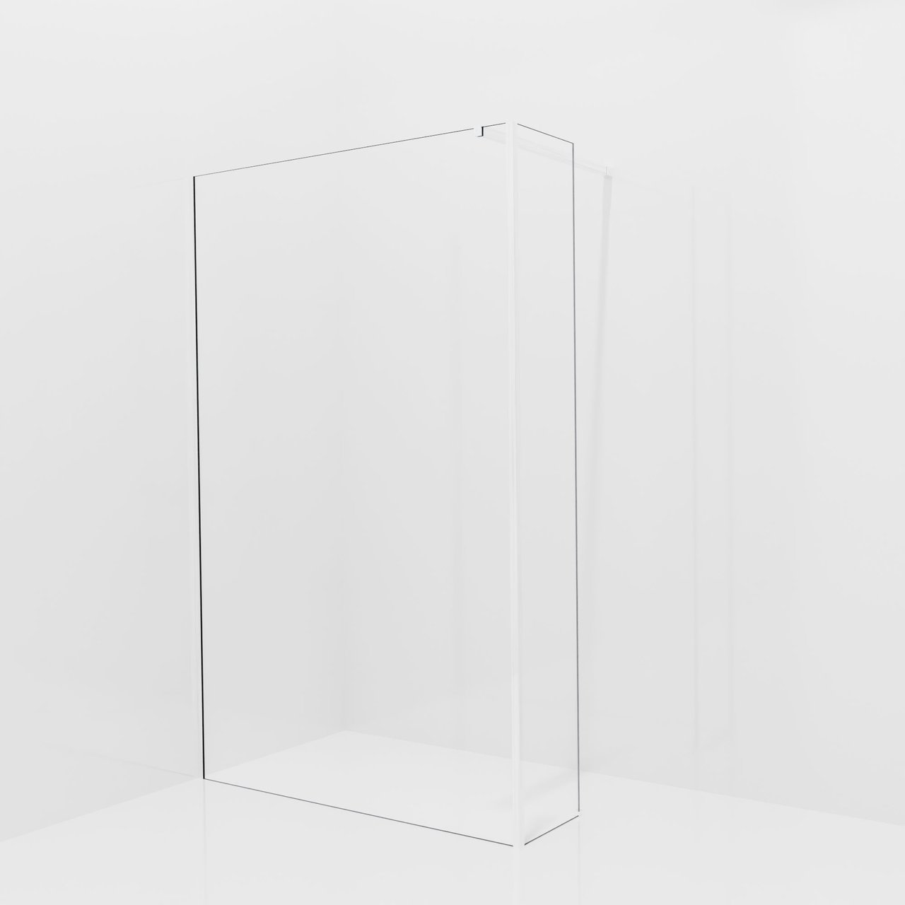 Balmani Modular Walk-In Dusche mit fester Seitenwand: 130 x 200 cm, Klarglas, Profil Chrom glänzend