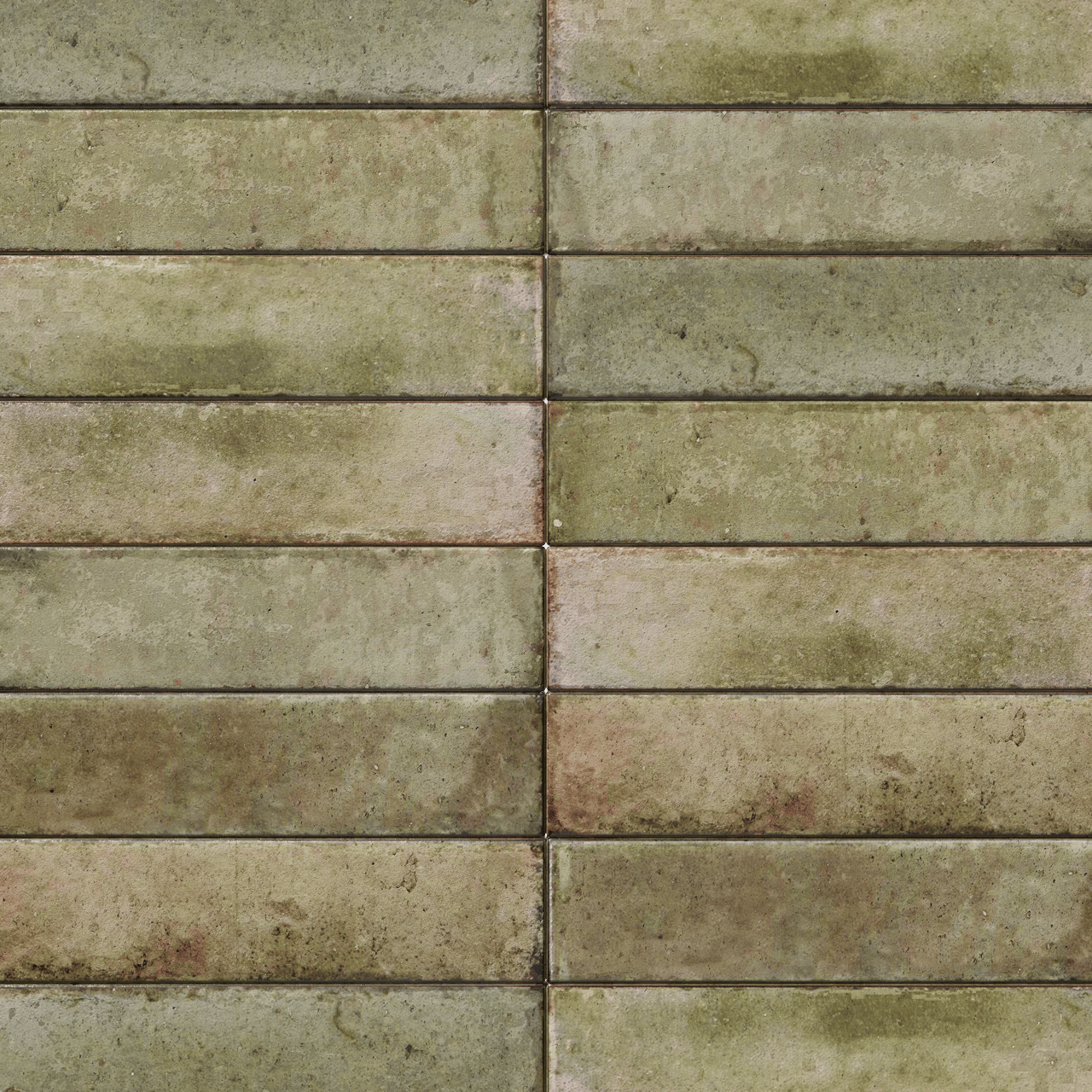 Carruzo Volcan keramische wandtegels 32 stuks 6x25cm Oliva