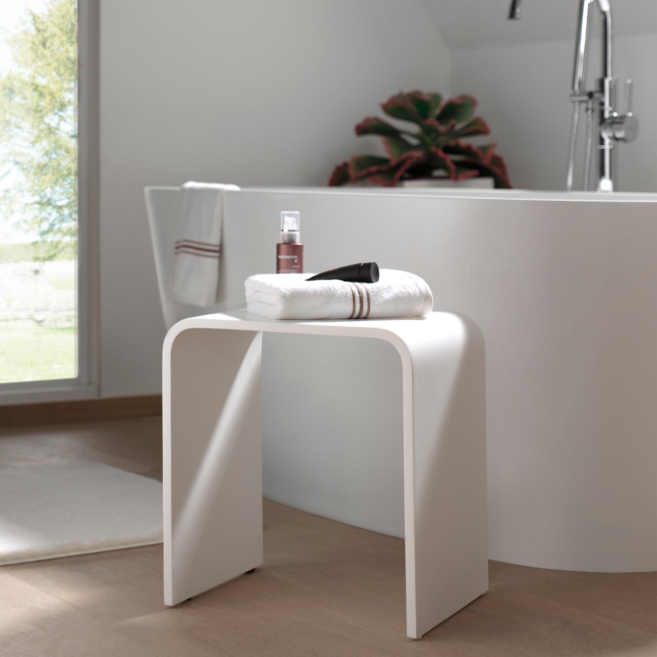 Balmani Posa douchestoel wit mat Solid Surface