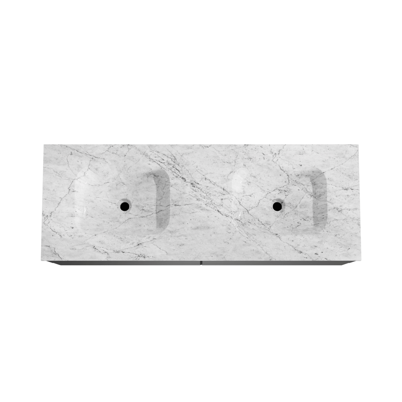 Balmani Mitra meuble salle de bains suspendu 150 x 55 cm noir mat avec Tablo Arcato double vasque en marbre carrara
