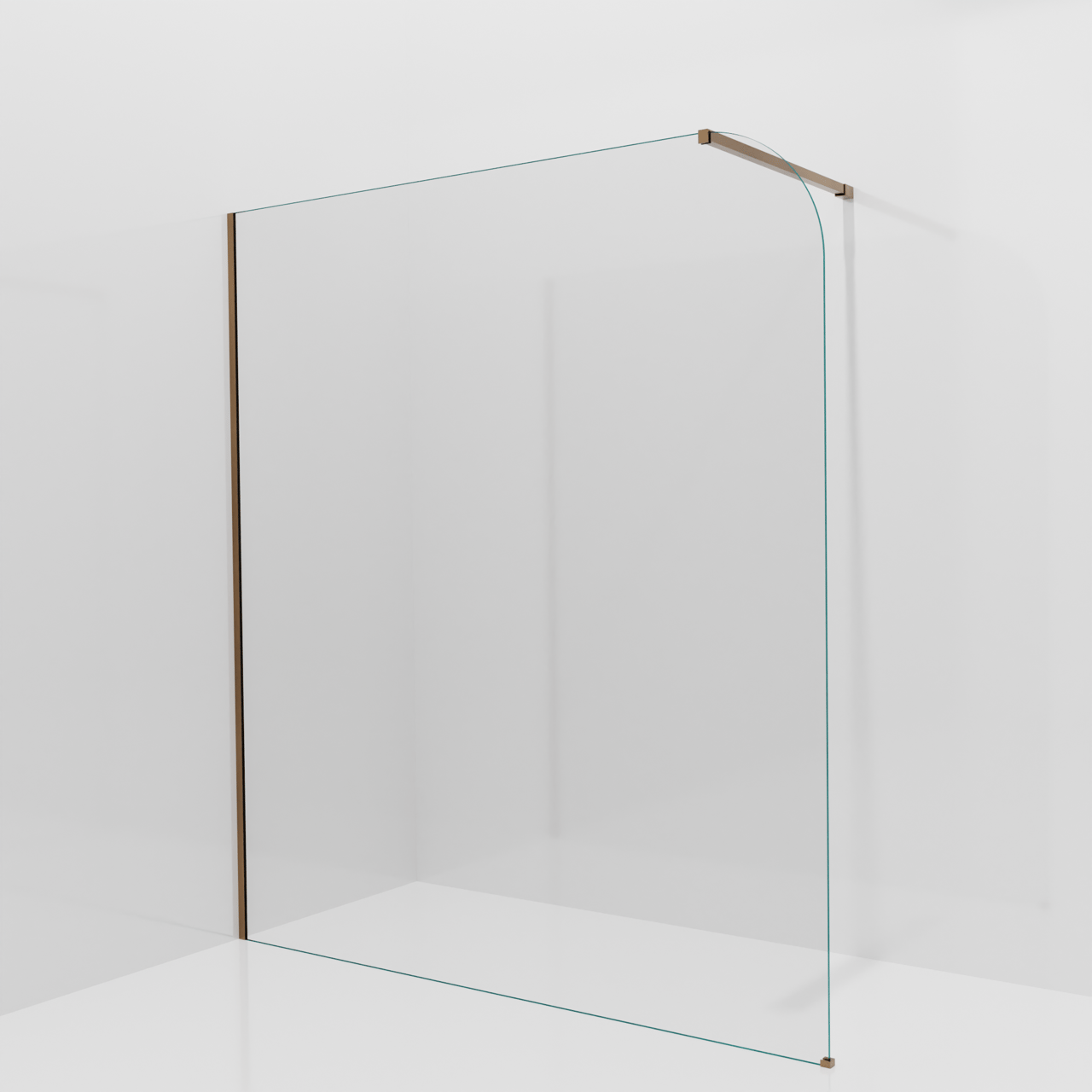 Balmani Modular inloopdouche: 180 x 200 cm, Helder glas afgerond met coating, Brushed Rosegold profielen