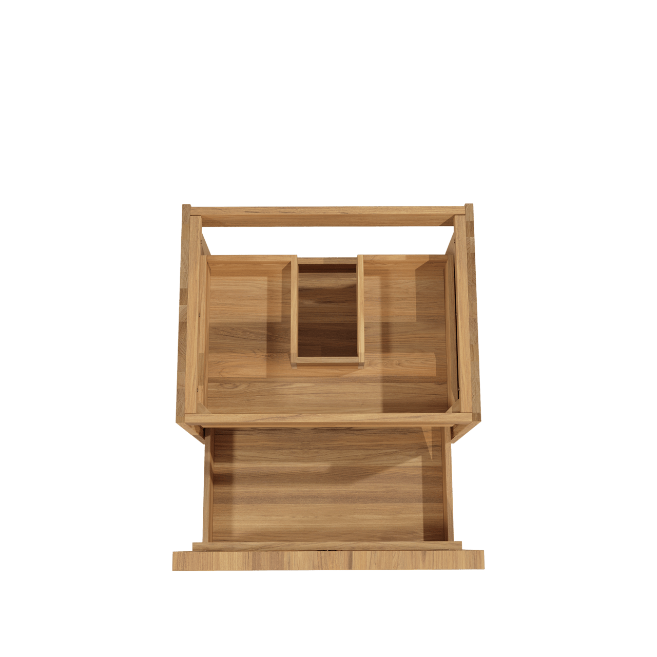 Balmani Forma zwevende wastafelonderkast 67,5 x 55 cm teak 2 lades vert. sym. groef