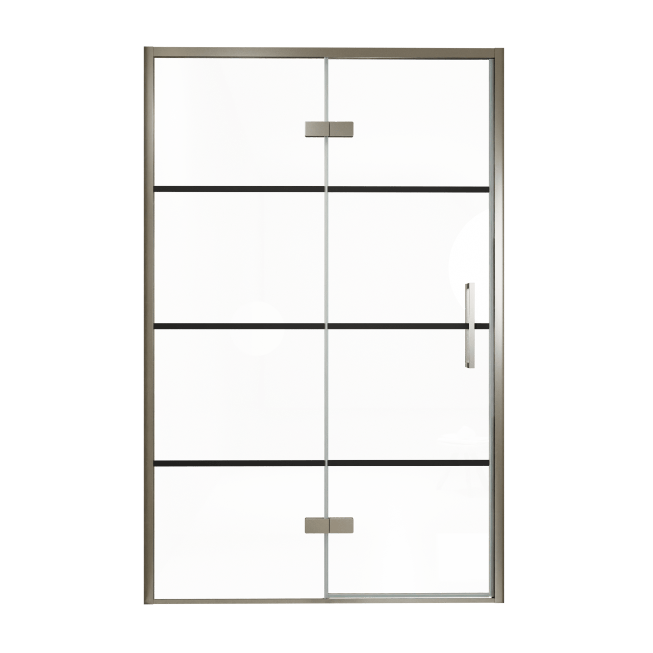 Balmani Senses Design douche draaideur links 140 cm x 210 cm Lined glas, Brushed GunMetal profielen, met coating