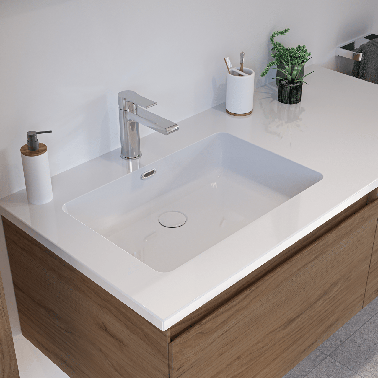 Blaufoss Carat EcoStart standaard wastafelkraan chroom