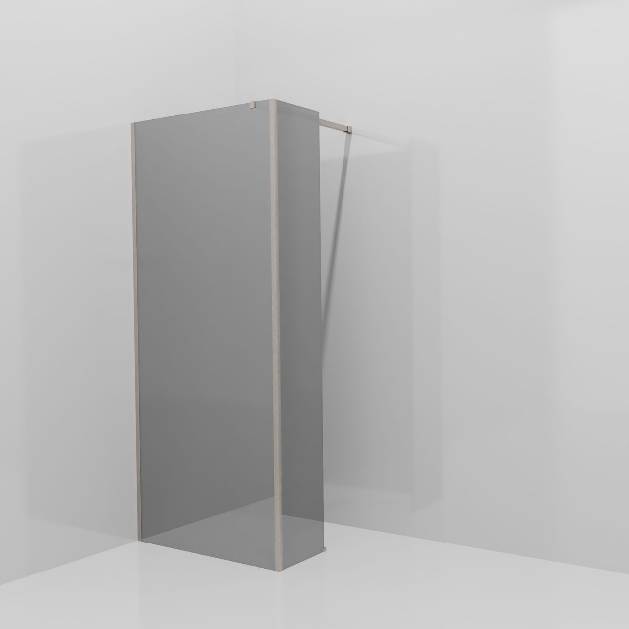 Balmani Modular Walk-In Dusche mit fester Seitenwand: 90 x 200 cm, Reflex-Spiegelglas, inklusive Coating, Profil Brushed CoolMetal