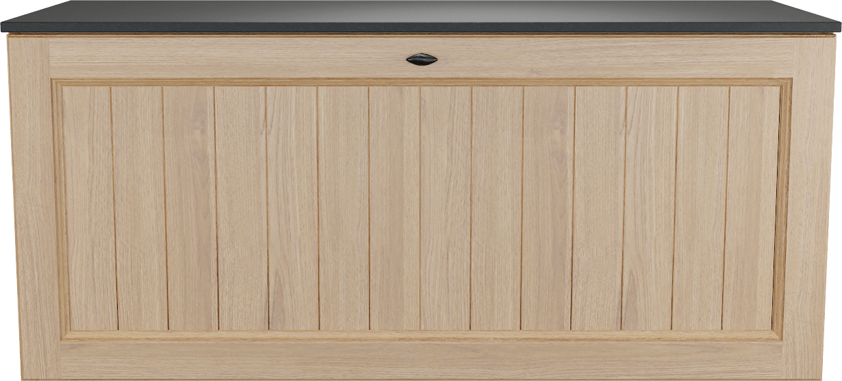 Balmani Lemon zwevend badmeubel 120 x 55 cm, fineer naturel eiken met Stretto enkel wastafelblad in zwart graniet