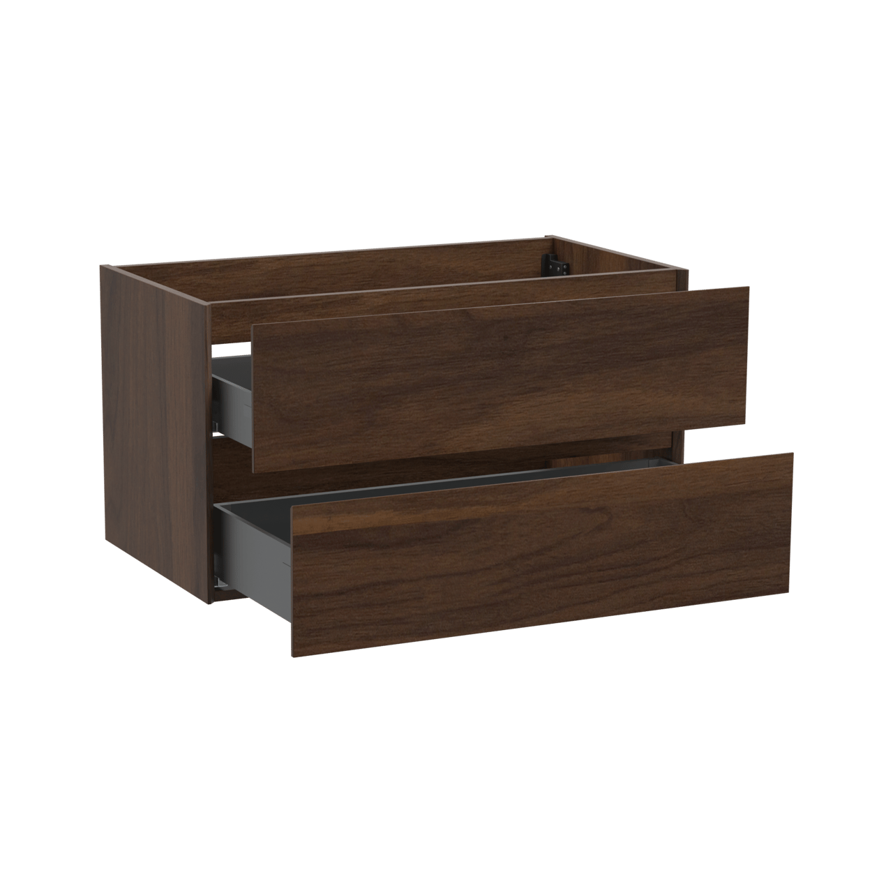 Storke Edge zwevende wastafelonderkast 95 x 52 cm notelaar 2 lades