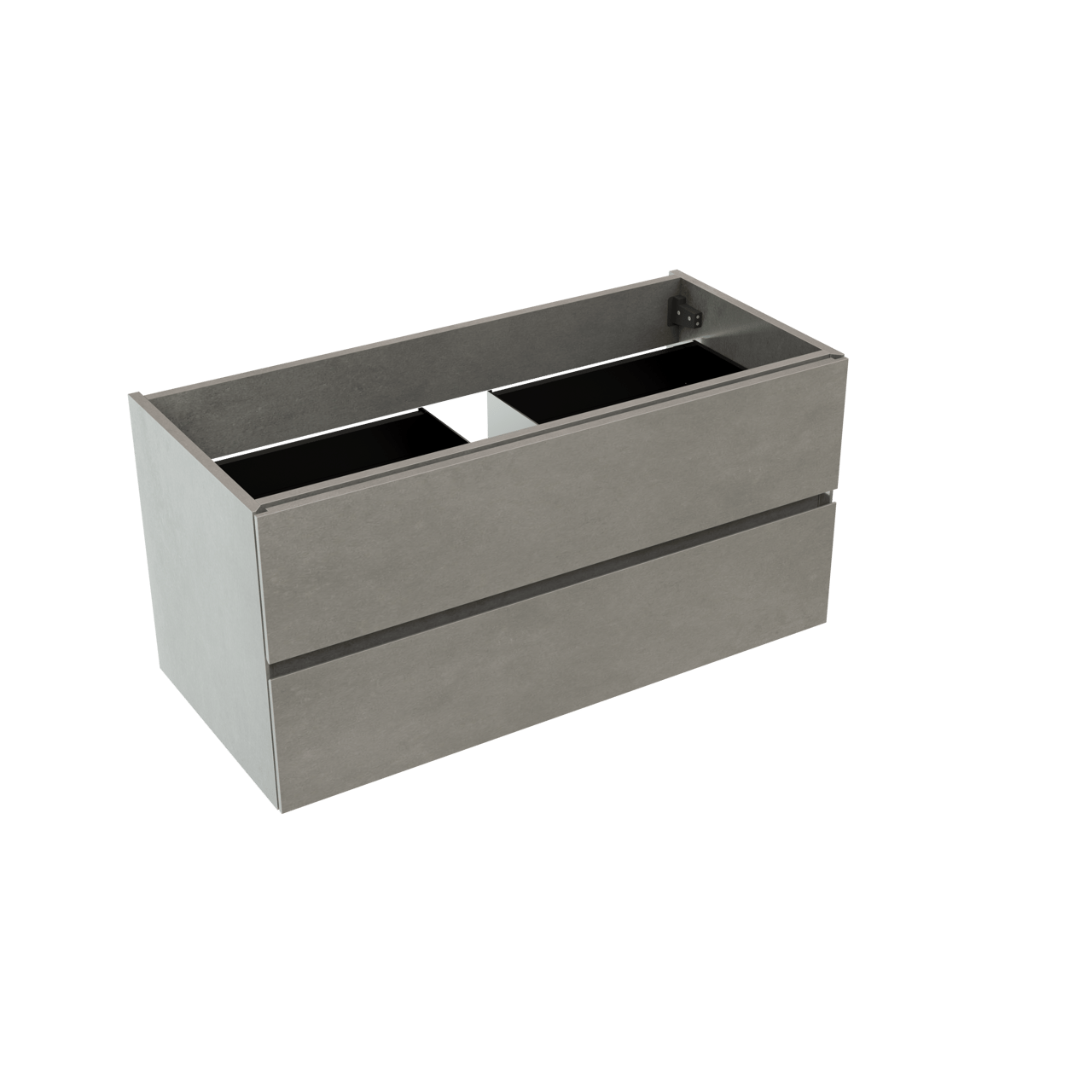 Storke Edge hängender Waschbeckenunterschrank: 100 x 46 cm, Beton dunkelgrau, 2 Schubladen