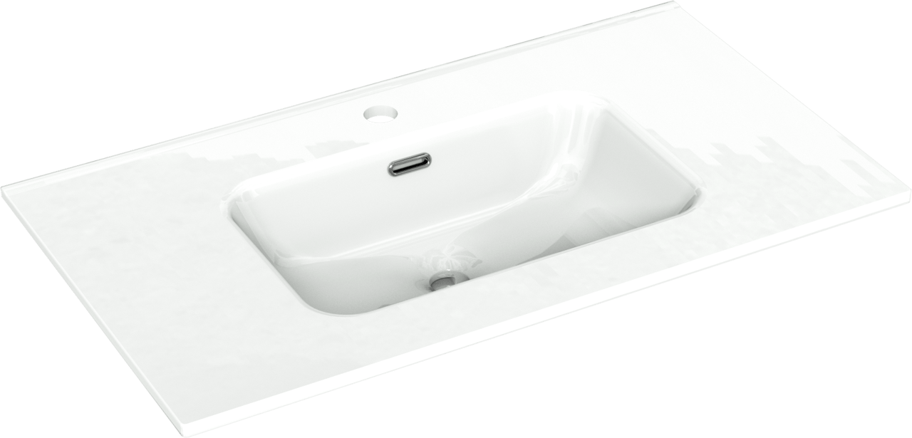 Linie Baro vasque simple porcelaine Blanc Brillant 80 x 46 cm