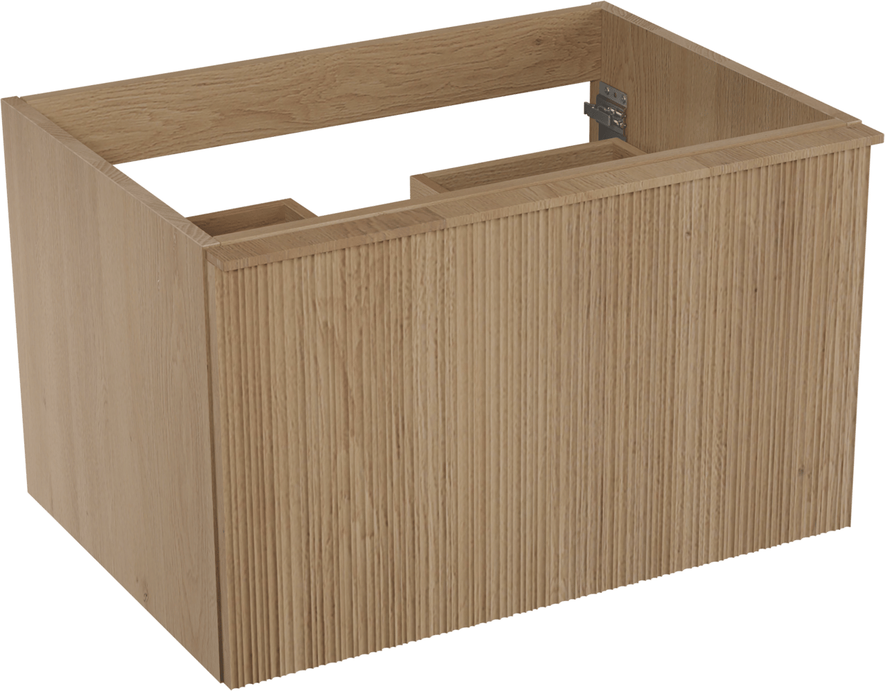 Balmani Forma zwevende wastafelonderkast 75 x 55 cm natuur eik 2 lades vert. asym. groef
