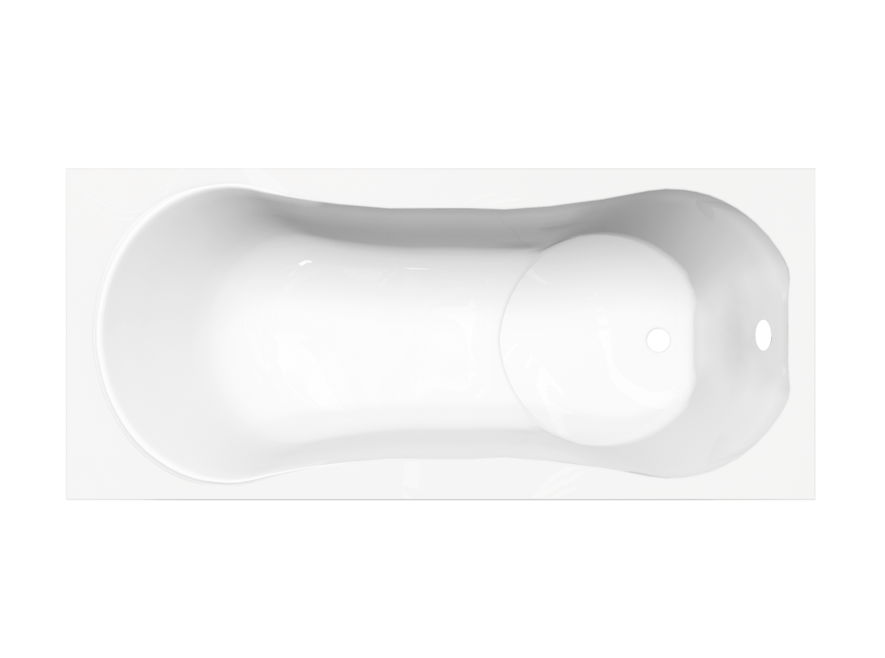 Luca Varess Trasime 1-Personen-Einbaubadewanne: 180 x 80 cm, Acryl, Weiß Glänzend