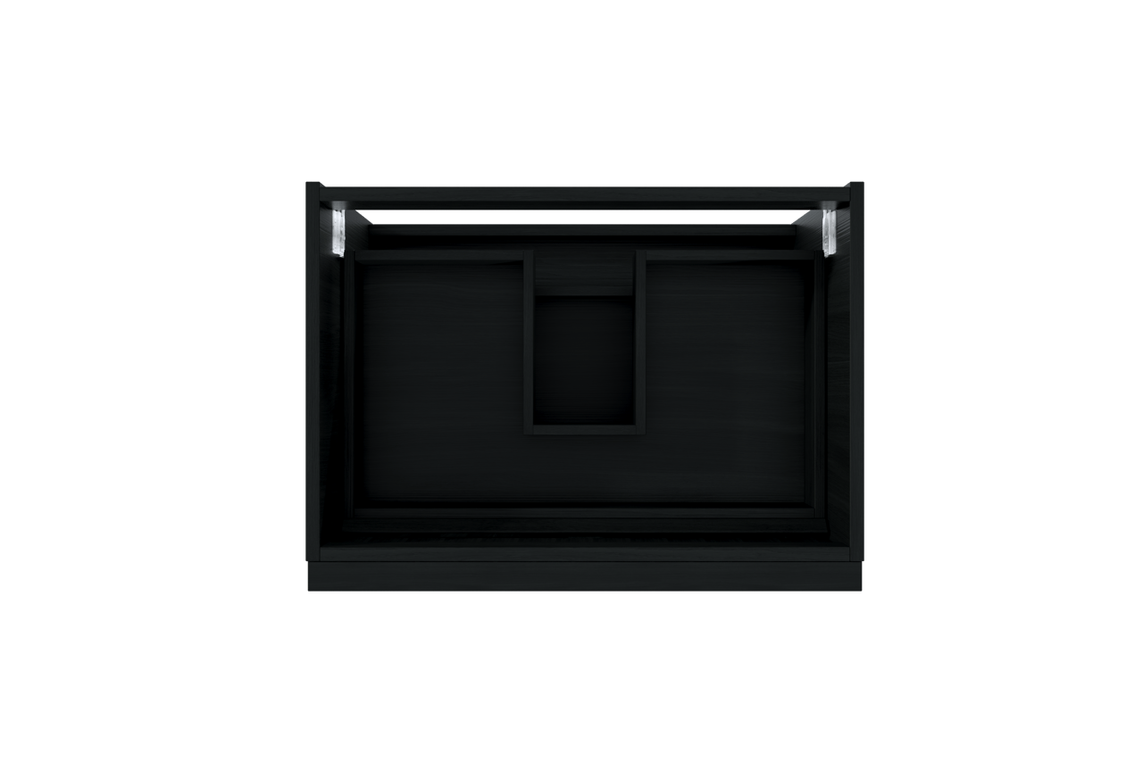 Balmani Forma zwevende wastafelonderkast 75 x 55 cm zwarte eik 2 lades vert. sym. groef