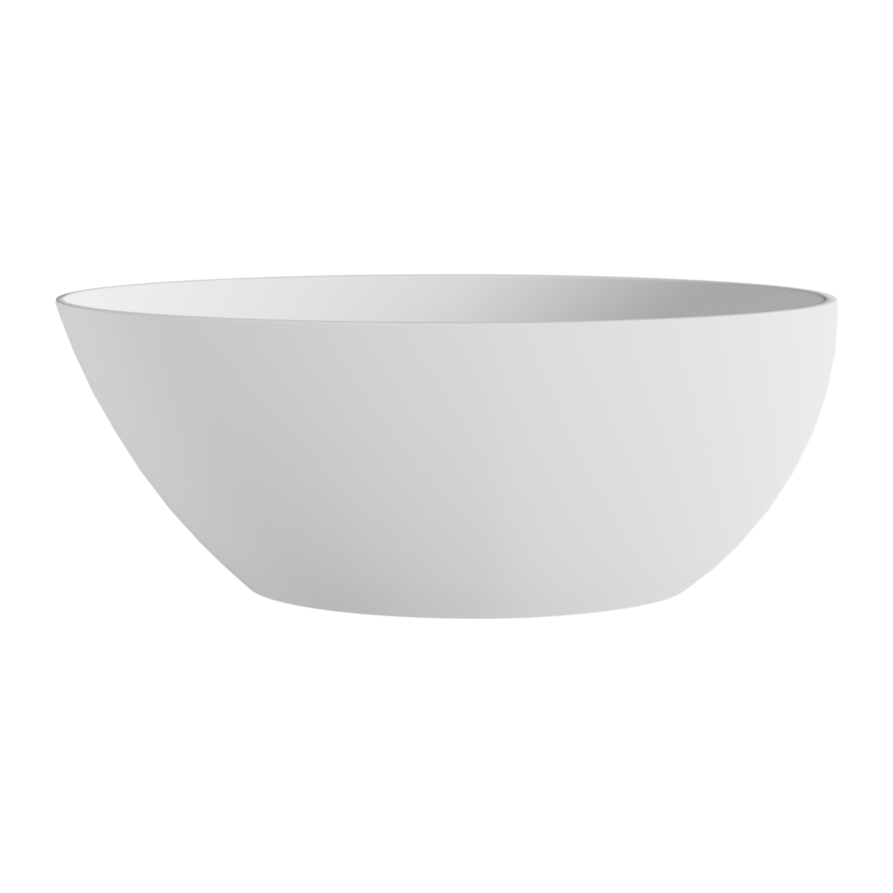 Balmani Fahro Ovale Freistehende Badewanne: 160 x 85 cm, Solid Surface, Weiß matt