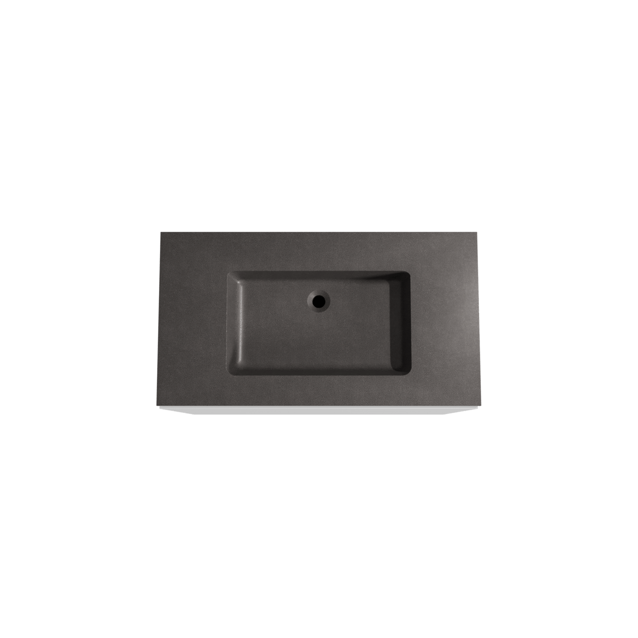 Storke Edge staand badkamermeubel 95 x 52 cm mat wit met Scuro enkele wastafel in kwarts mat zwart