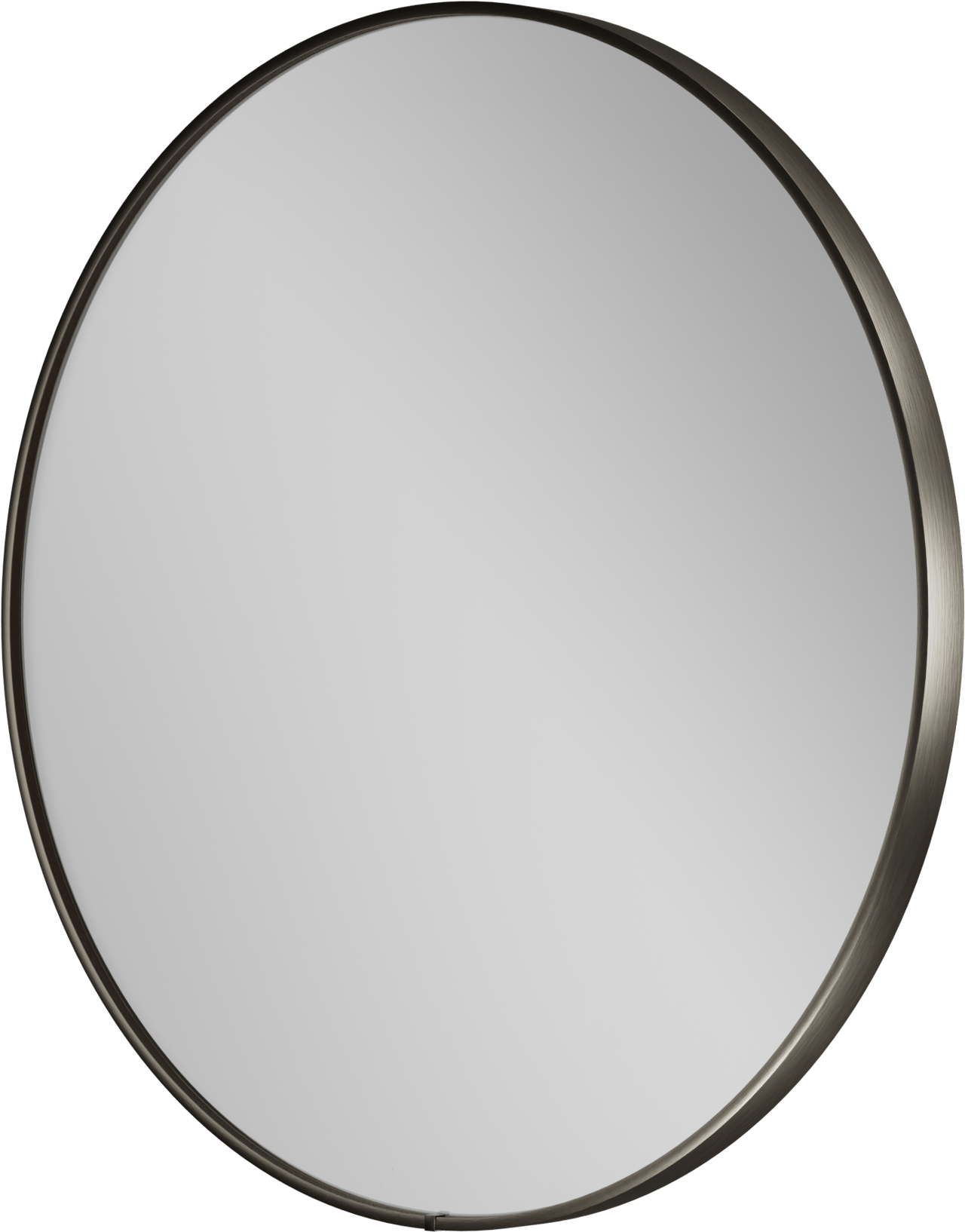 Balmani Secret rund Brushed Gunmetal Badezimmerspiegel Ø 80 cm mit Spiegelbeleuchtung und Anti-Beschlag Spiegelheizung