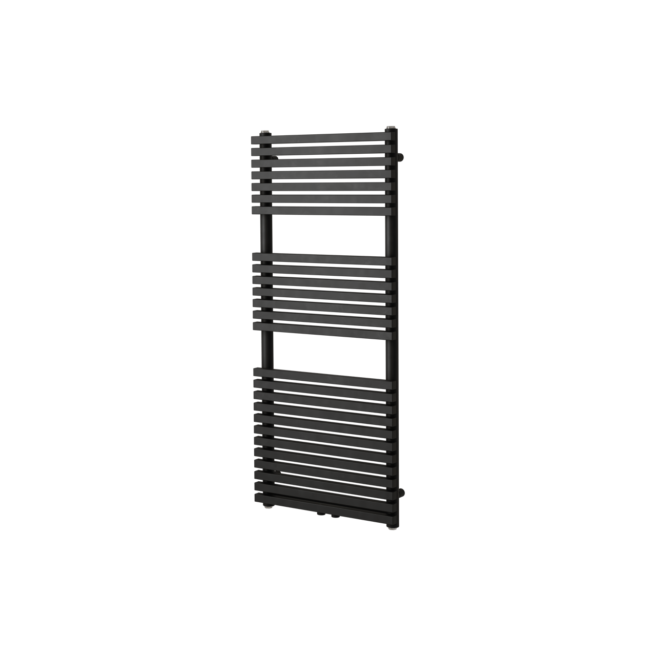 Vipera Vesuvio enkele handdoekradiator 50 x 120 cm elektrische verwarming mat zwart zij- en middenaansluiting 808W, weerstand inbegrepen