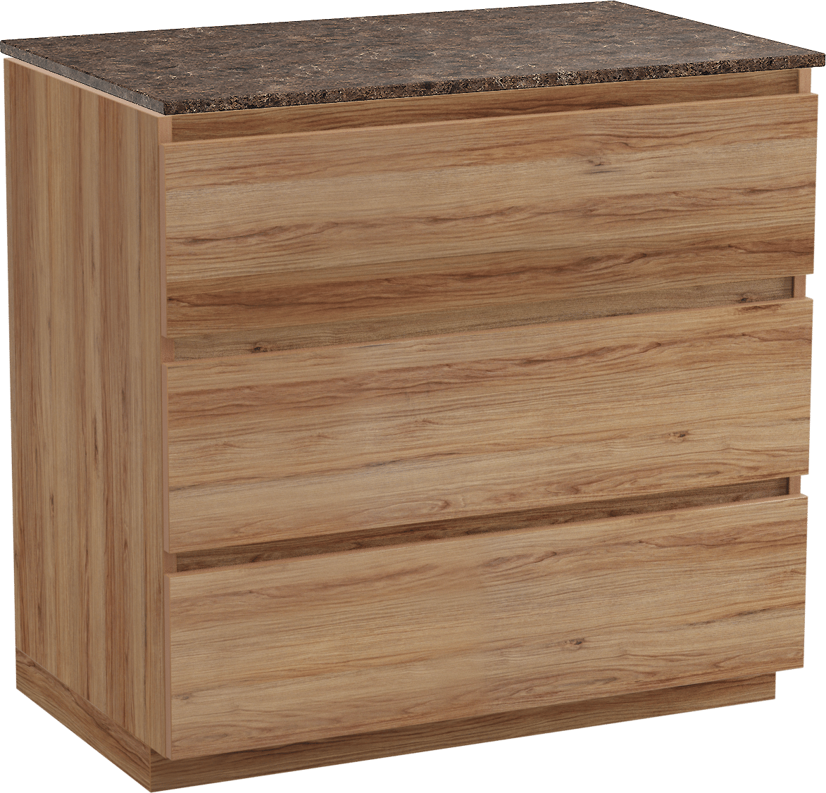 Balmani Lucida freistehendes Möbelstück Set: 90 x 55 cm, Teak, mit Stretto Einzel Waschtischplatte, Marmor Dark Emperador