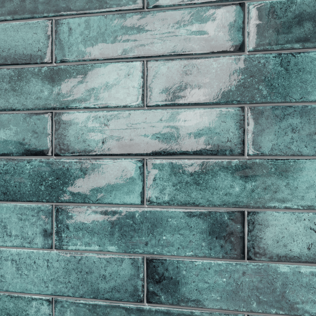 Carruzo Volcan carrelage mural en céramique 32 carreaux 6x25cm Turquesa
