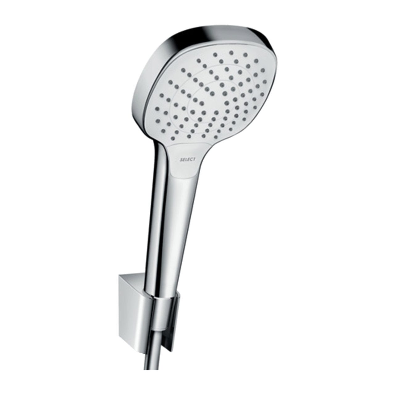 Hansgrohe Croma Select E 110 Vario/Porter EcoSmart Handbrause-Set: 3jet, Chrom Glänzend