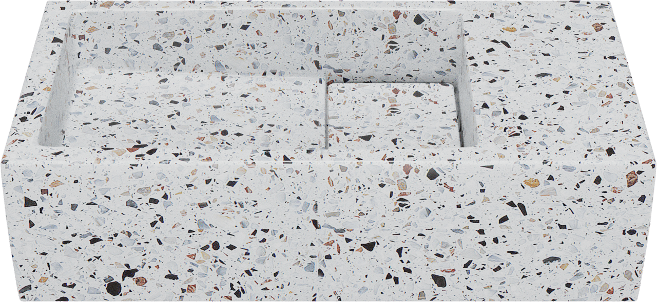 Balmani Mood fonteintje 36 x 18 cm Bianco Nero Terrazzo