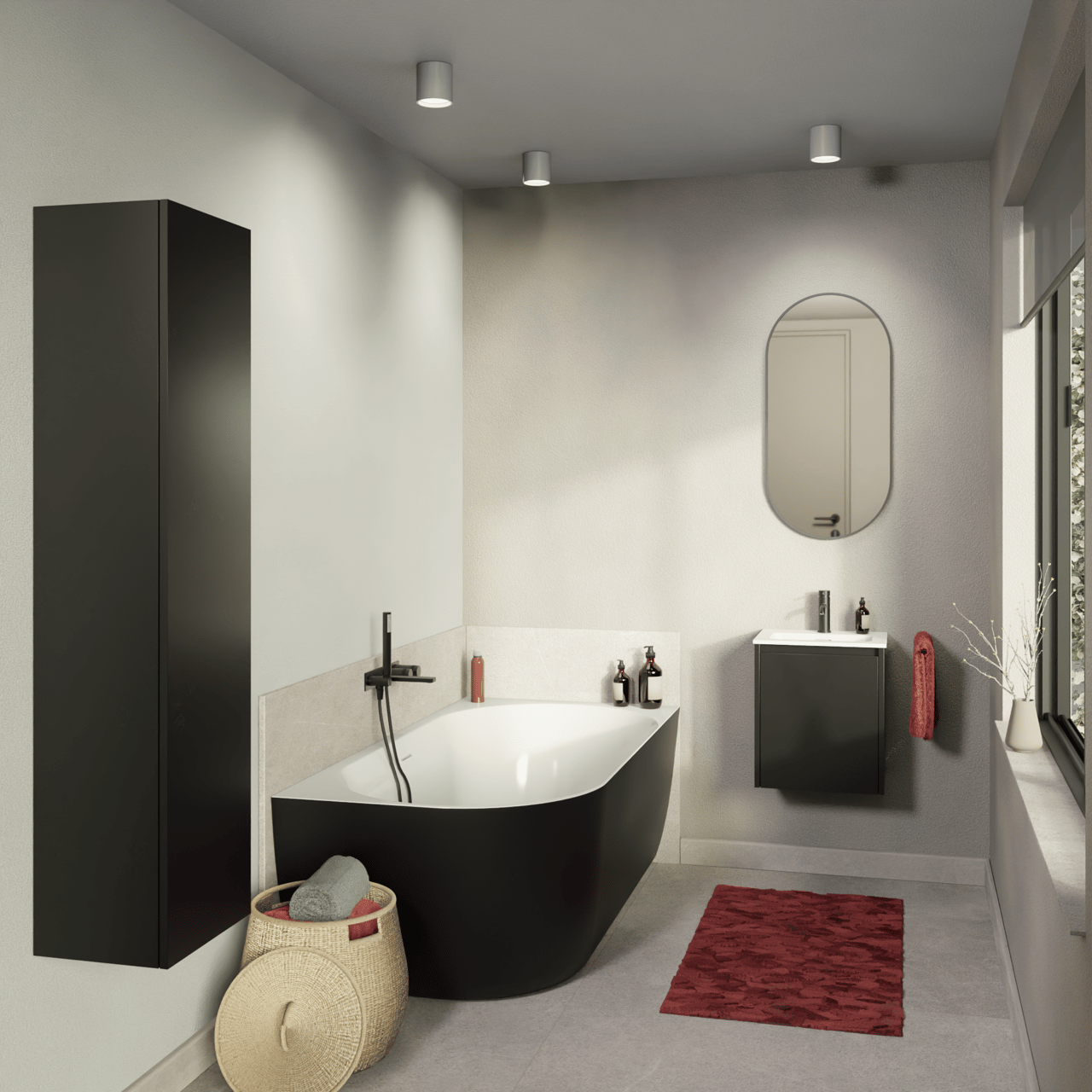 Storke Mata Einzelwaschtisch mattes Solid Surface 45 x 35 cm