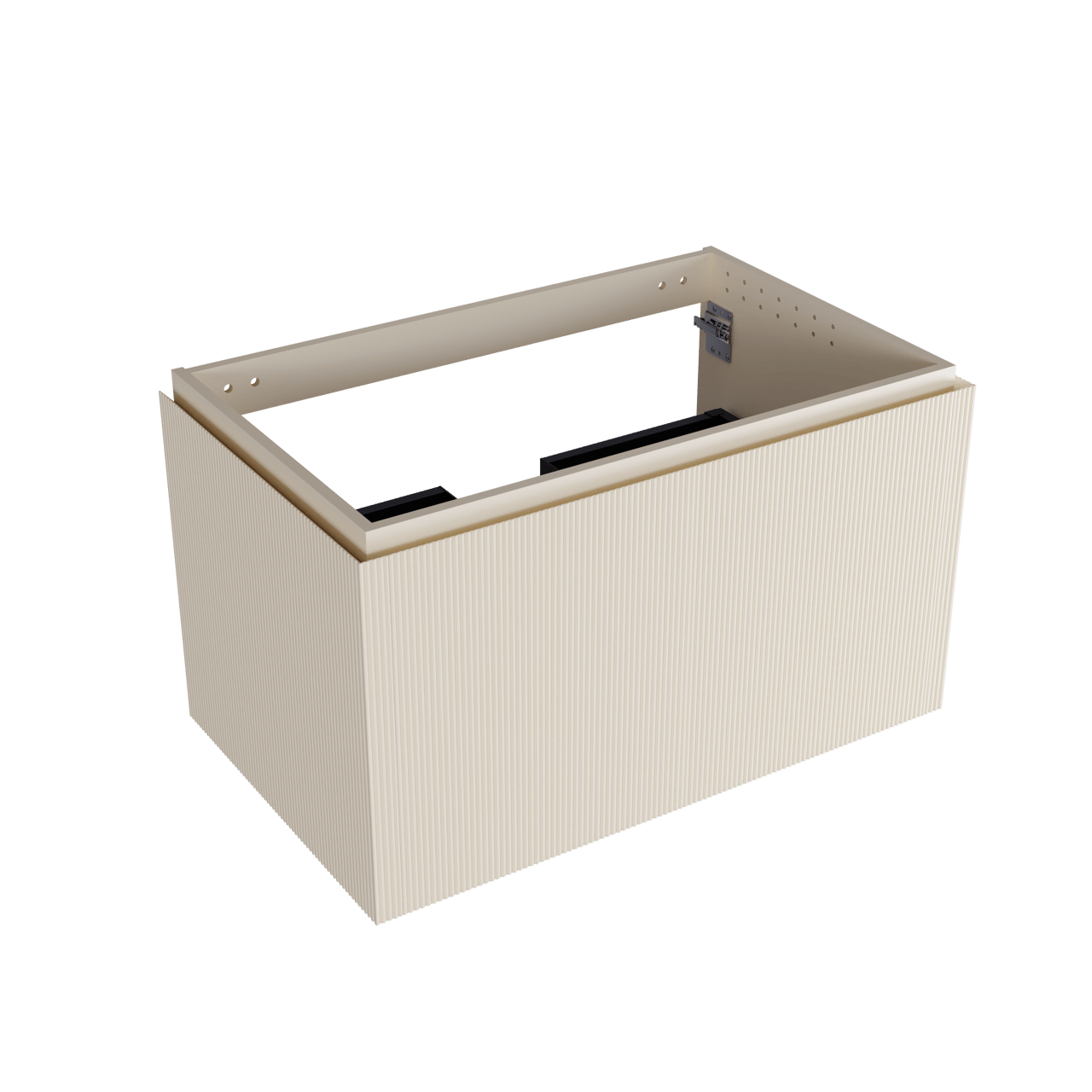 Balmani Eclips hängendes möbelstück Waschtischunterschränke 90 x 55 cm Sandbeige 2 Schubladen Vert. Sym. Rippe