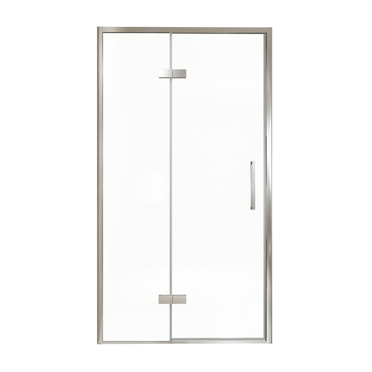 Balmani Senses Design porte pivotante à gauche 120 cm x 210 cm verre transparent, Profil chrome