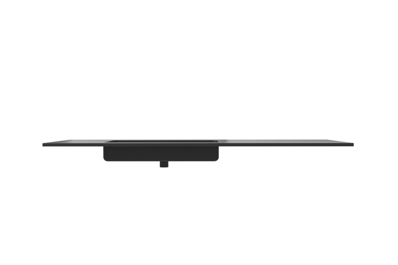 Storke Scuro asymmetrisch linkse wastafel mat kwarts 140 x 52 cm combinatie kast 35 cm