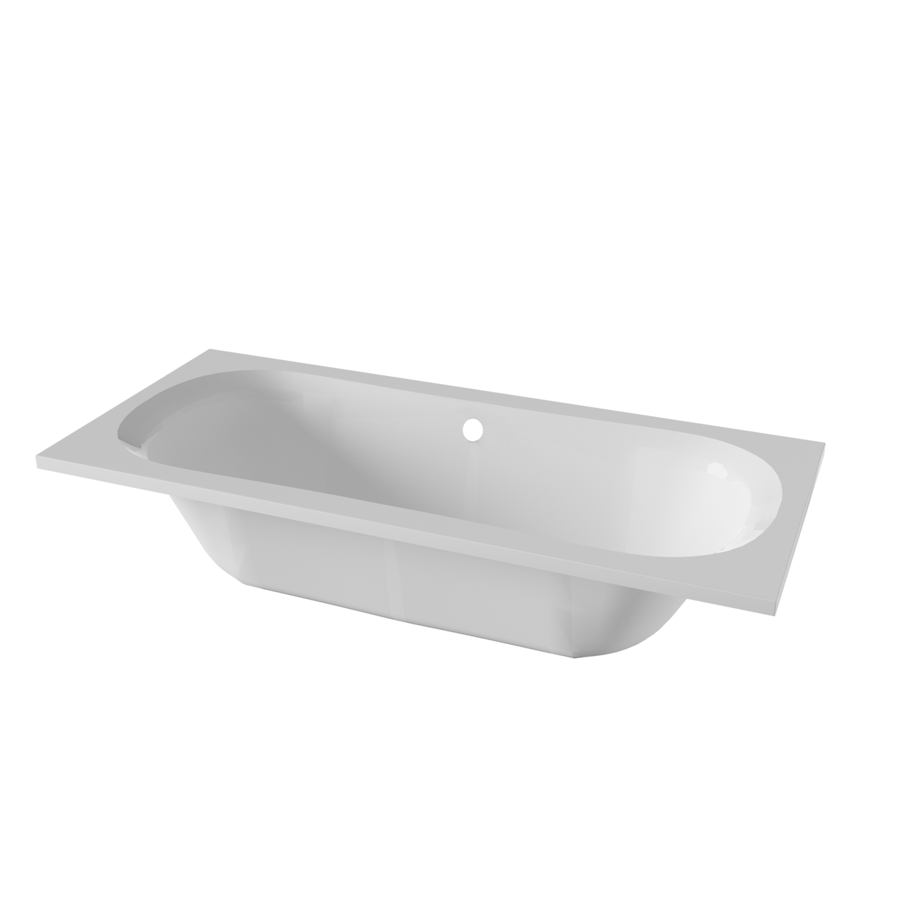Linie Tessa 2-Personen-Einbaubadewanne: 180 x 80 cm, Acryl, Weiß Glänzend