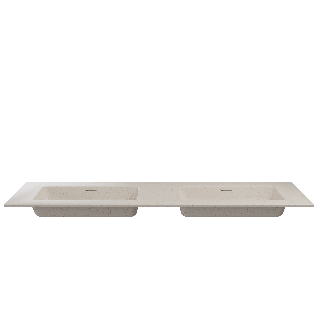 Storke Mata double vasque beige granite solid surface 150 x 52 cm, bonde incluse