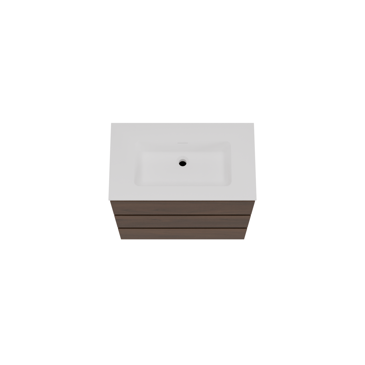 Storke Edge freistehendes Möbelstück Set: 80 x 46 cm, Nussbaum, mit Mata Einzelwaschtisch, Solid Surface Weiß matt