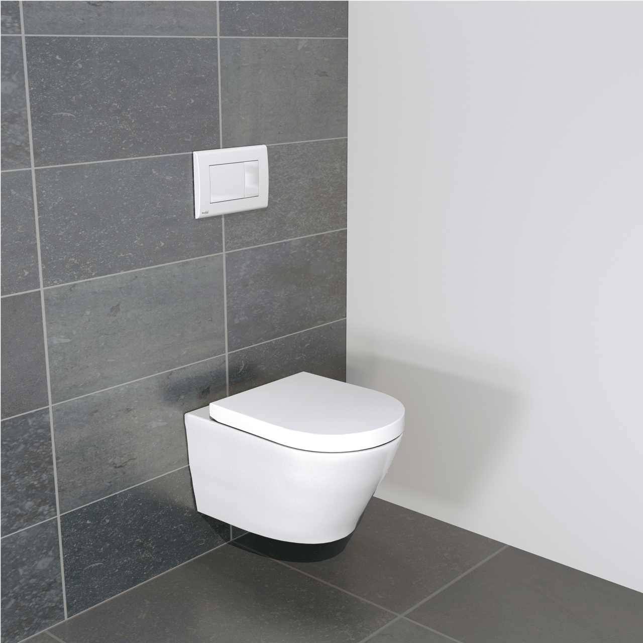 Luca Varess Calibro wc suspendu blanc satin bride de rinçage fine