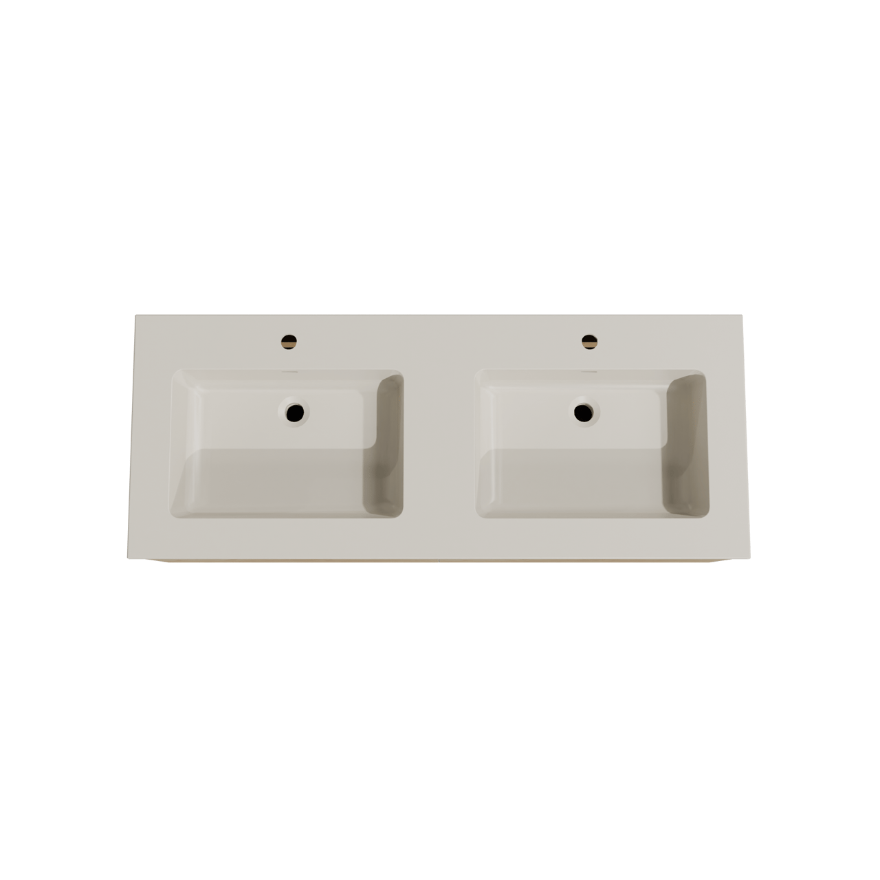 Storke Edge meuble salle de bains suspendu 130 x 52 cm chêne brut avec Diva double vasque en top solid soie grise